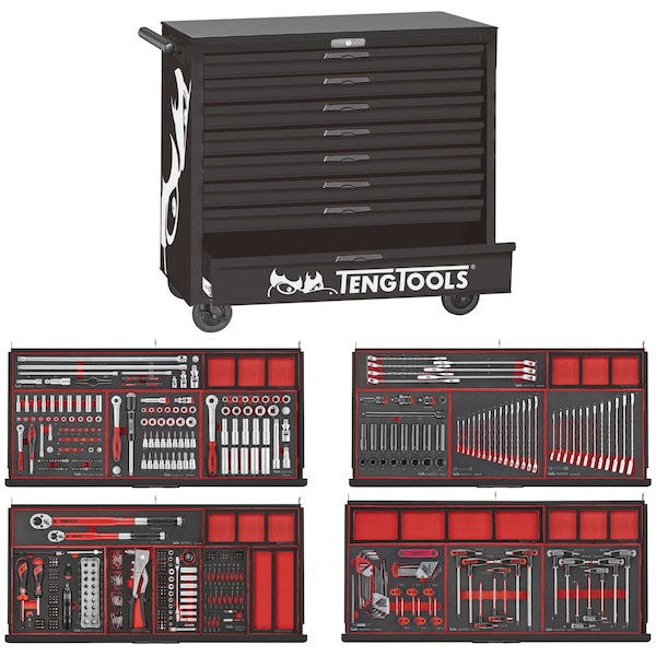 Teng Tools 637 Piece 'Limited Edition' Black Roller Cabinet Workstation Tool Kit - TCEMM637NBK - main